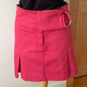 Vintage Oscar Leopold Cotton Pink Fuchsia Mini Skirt, Size 10